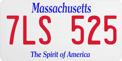 MA license plate 7LS525