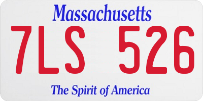 MA license plate 7LS526