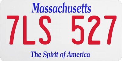 MA license plate 7LS527
