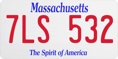 MA license plate 7LS532