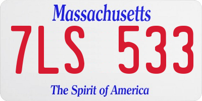 MA license plate 7LS533