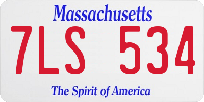 MA license plate 7LS534