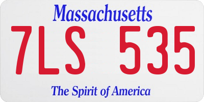 MA license plate 7LS535