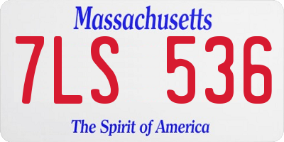 MA license plate 7LS536
