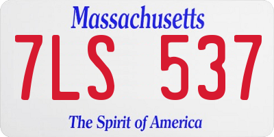 MA license plate 7LS537