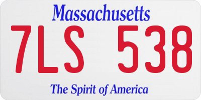 MA license plate 7LS538