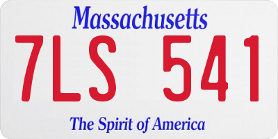 MA license plate 7LS541