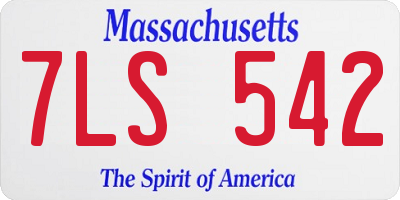 MA license plate 7LS542