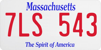 MA license plate 7LS543