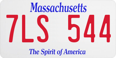 MA license plate 7LS544