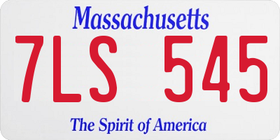 MA license plate 7LS545