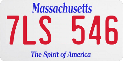 MA license plate 7LS546