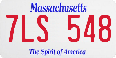 MA license plate 7LS548