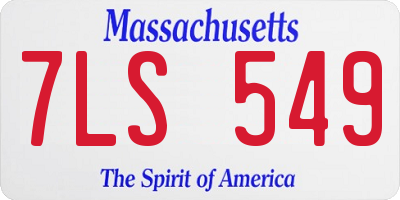 MA license plate 7LS549