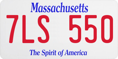 MA license plate 7LS550