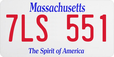 MA license plate 7LS551