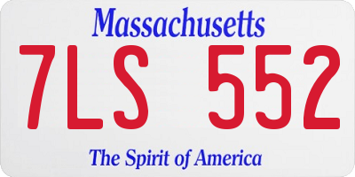 MA license plate 7LS552