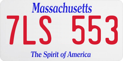 MA license plate 7LS553
