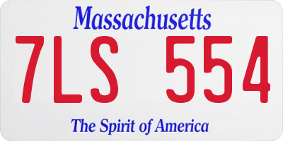MA license plate 7LS554