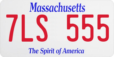 MA license plate 7LS555