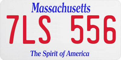 MA license plate 7LS556