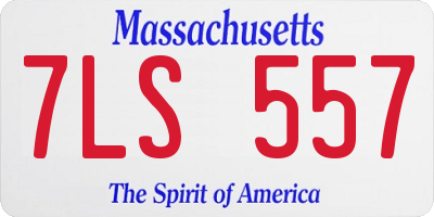 MA license plate 7LS557