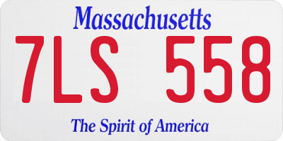 MA license plate 7LS558
