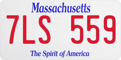 MA license plate 7LS559
