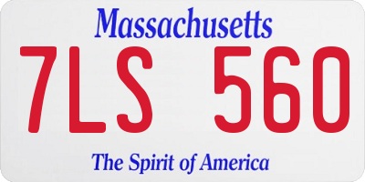 MA license plate 7LS560