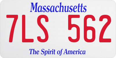 MA license plate 7LS562