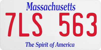 MA license plate 7LS563