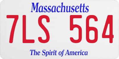 MA license plate 7LS564