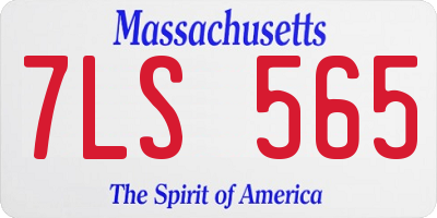 MA license plate 7LS565