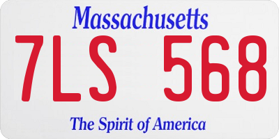 MA license plate 7LS568