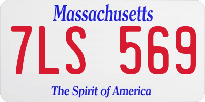 MA license plate 7LS569
