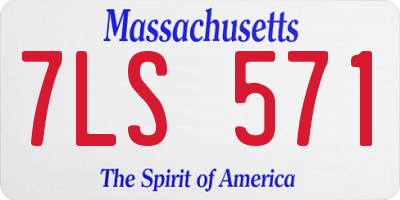 MA license plate 7LS571