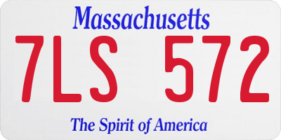 MA license plate 7LS572