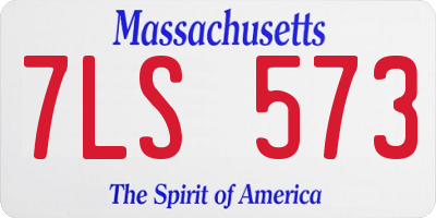 MA license plate 7LS573