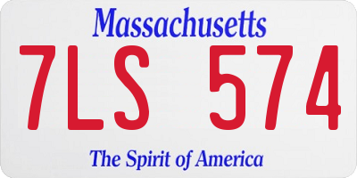 MA license plate 7LS574