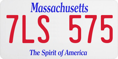 MA license plate 7LS575