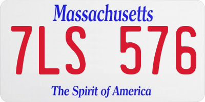 MA license plate 7LS576