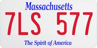 MA license plate 7LS577