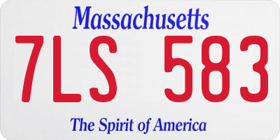 MA license plate 7LS583