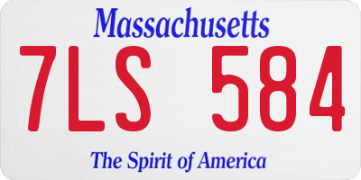 MA license plate 7LS584