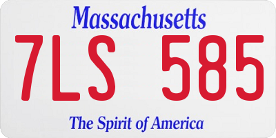MA license plate 7LS585
