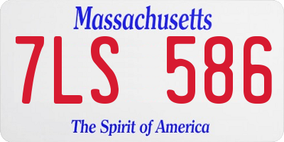 MA license plate 7LS586