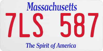 MA license plate 7LS587