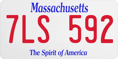 MA license plate 7LS592