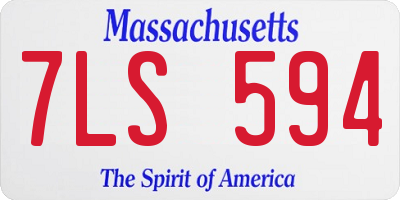 MA license plate 7LS594