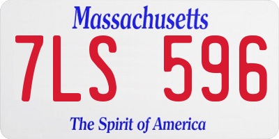 MA license plate 7LS596